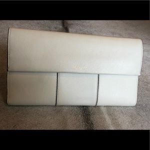 NWT Tory Burch T Block travel new ivory clutch. Protective dust bag, great gift!